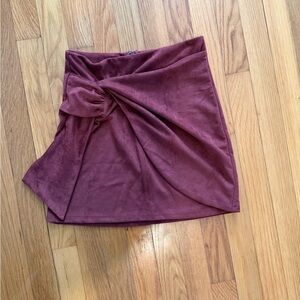 Altar’d State Burgundy Women's Wrap Skirt